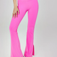 Soft Fabric High Waist Split Flared Pant