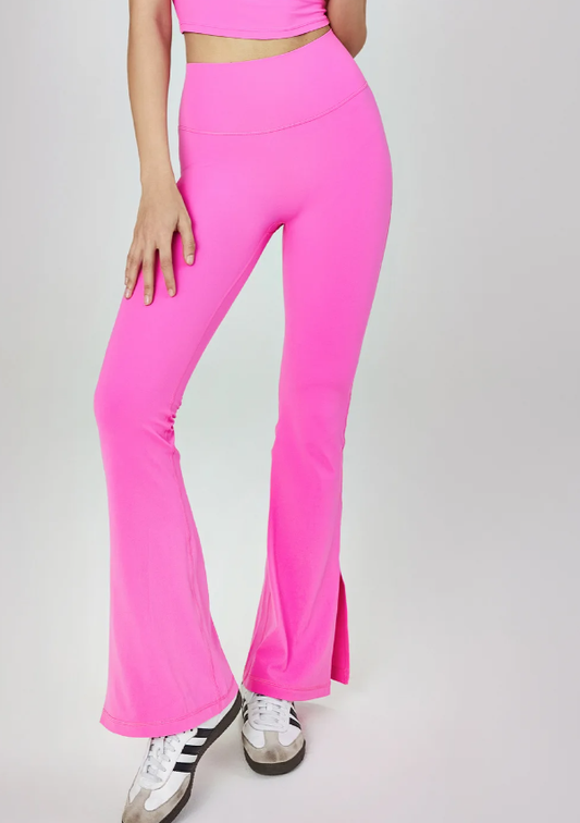 Soft Fabric High Waist Split Flared Pant