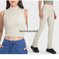 High Waist Cool Fabric Ankle Zipper Flared Pant