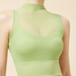 Mesh High Collar Fake 2-piece Built-in Pad Vest