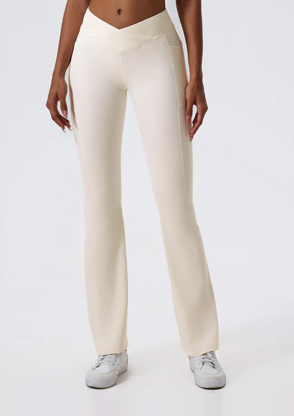 Cross High Elastic Soft Fabric Flared Pant