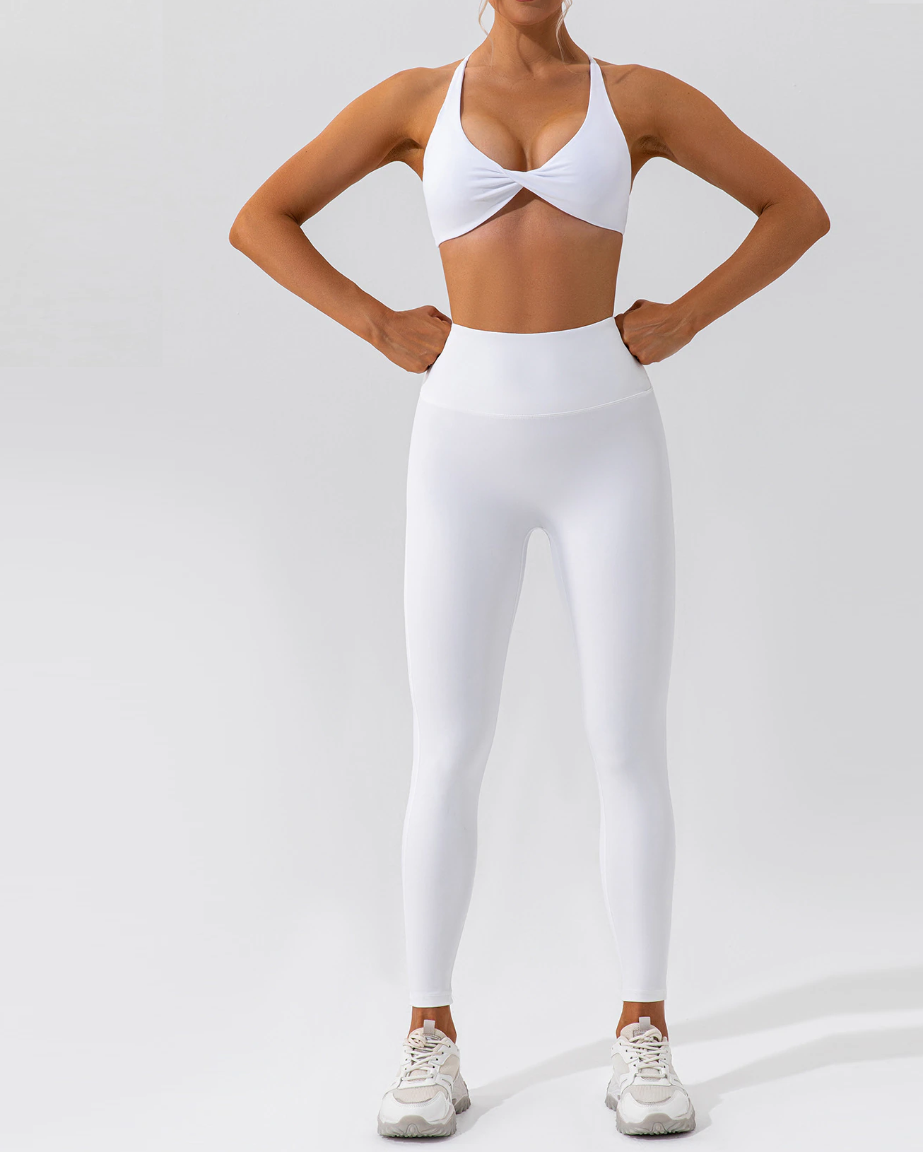 Soft Fabric Cross Back Bra + High Waist Pant Set