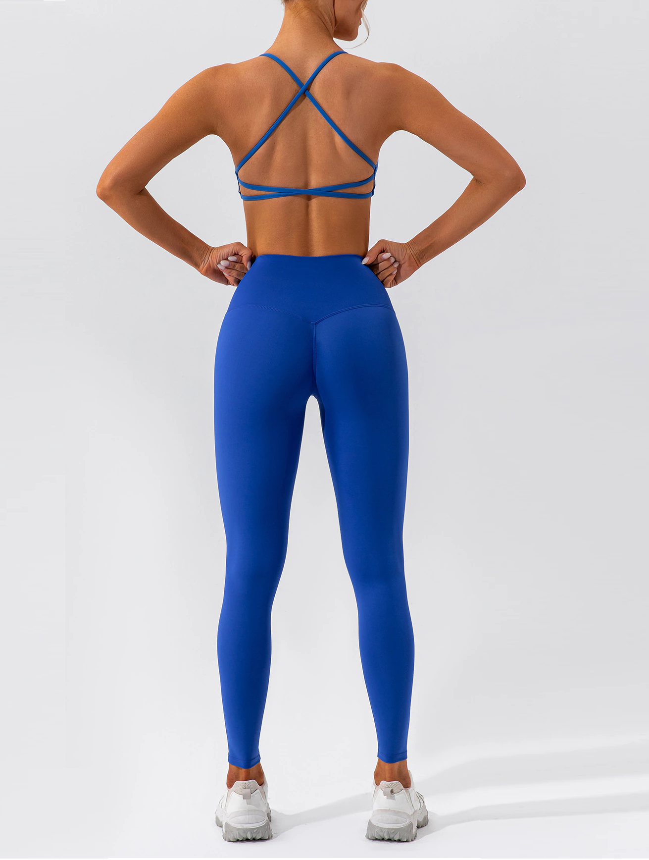 Soft Fabric Cross Back Bra + High Waist Pant Set