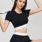 Soft Fabric Cross Hem Crop Top With Pad