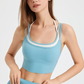 Contrasting Color Straps Backless Bra