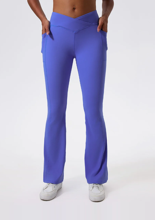 Cross High Elastic Soft Fabric Flared Pant