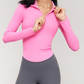 Half Zip Soft Feel Slim Long Sleeve Top