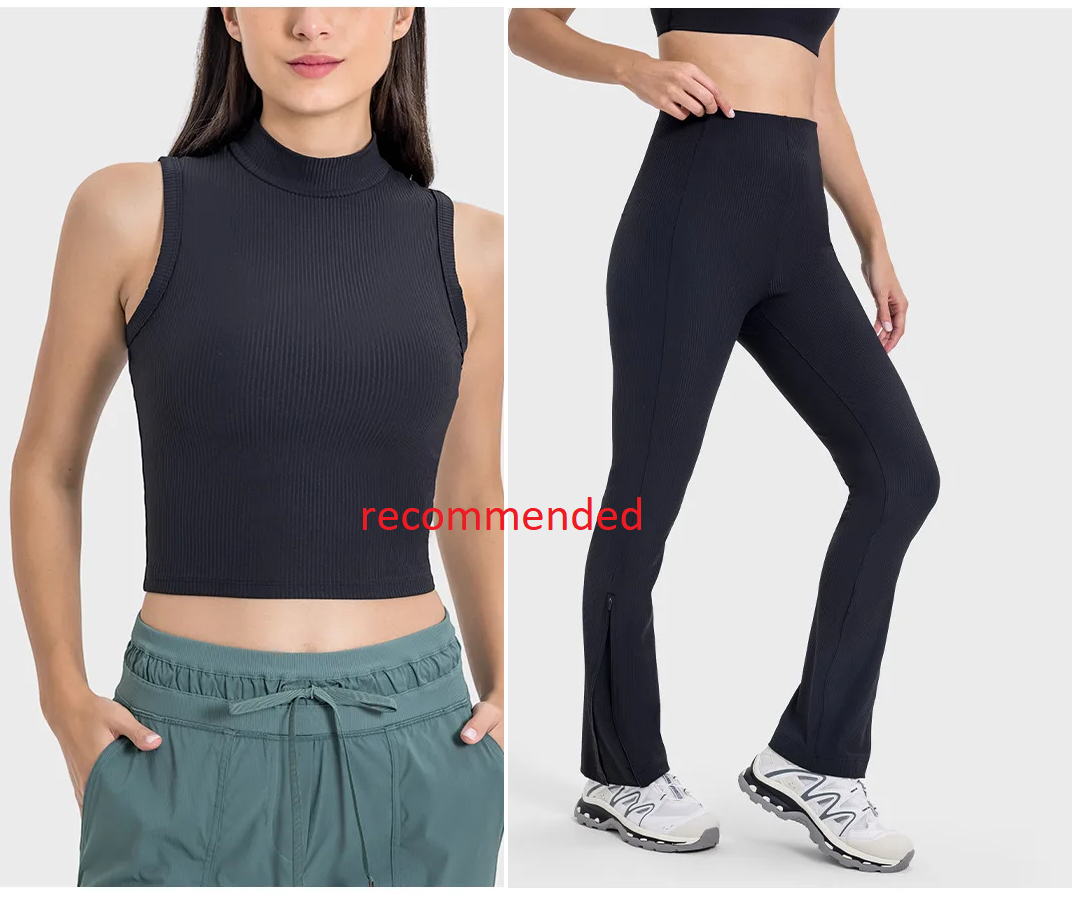 High Waist Cool Fabric Ankle Zipper Flared Pant