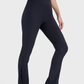 High Waist Cool Fabric Ankle Zipper Flared Pant