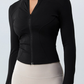 Neck Slim Warm Long Sleeve Zipper Jacket