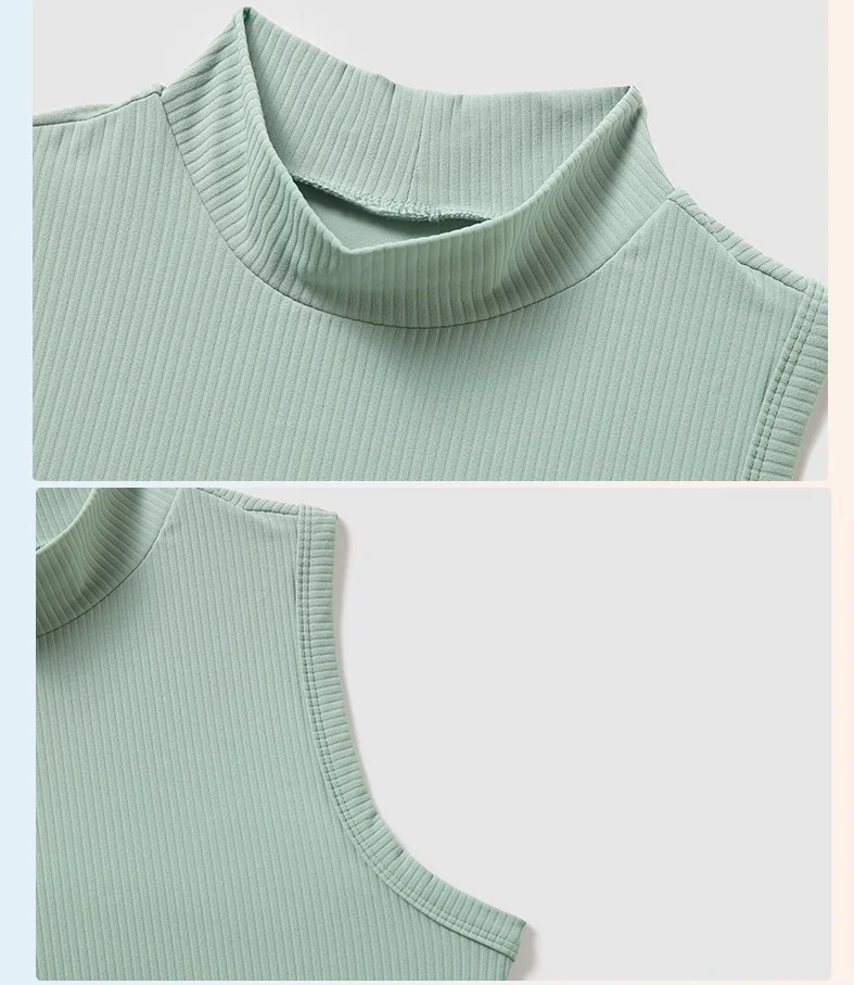 High Neck Rib Cooling Fabric Tank