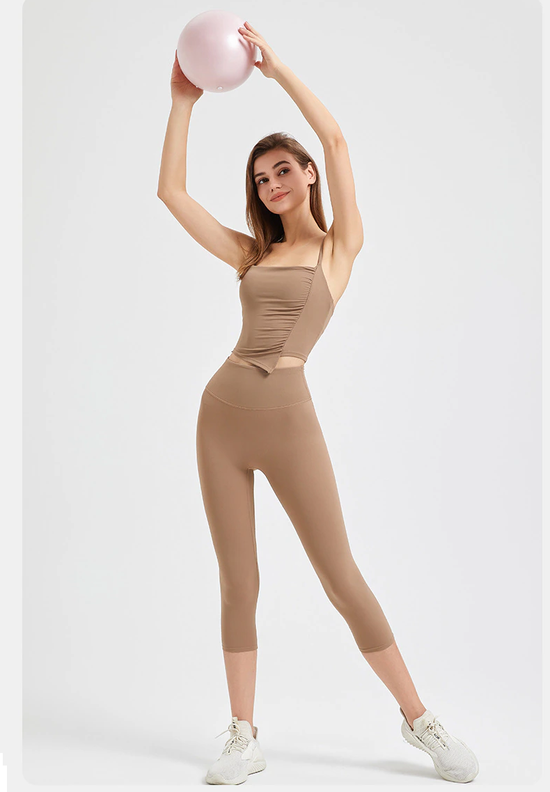 Fix Cup Crop Top + High Waist Calf Pant Suit