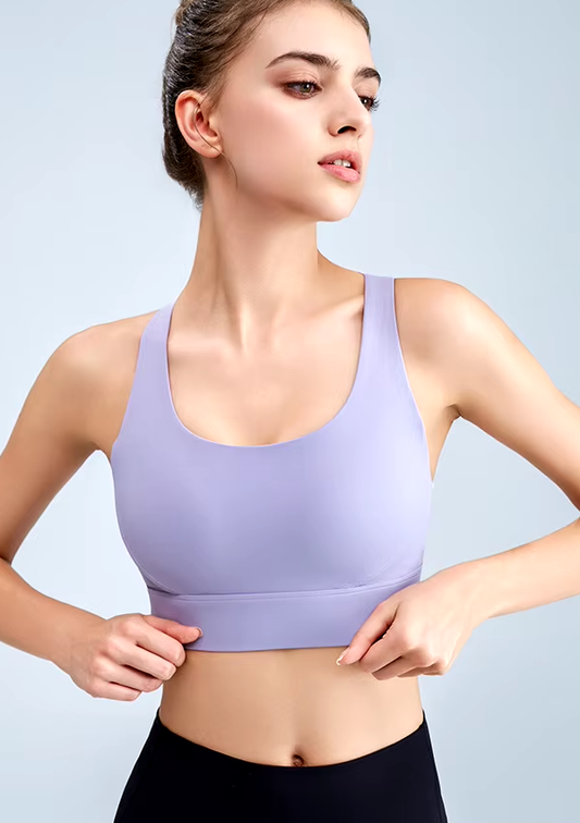 Hollow Mesh Back Shockproof Fix Cup Bra