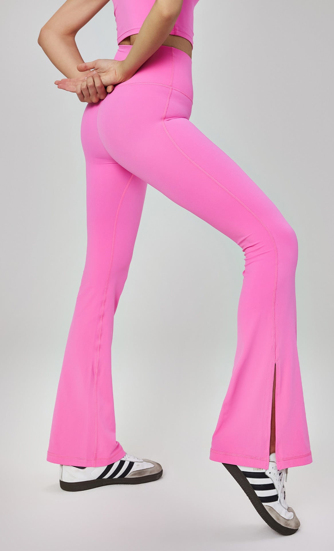 Soft Fabric High Waist Split Flared Pant