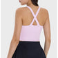 Cross Hanging Neck Crop Top with Pad