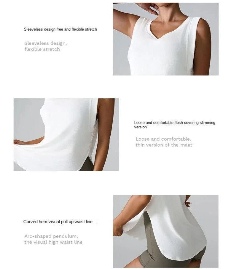 Loose Irregular Split Hem Tank