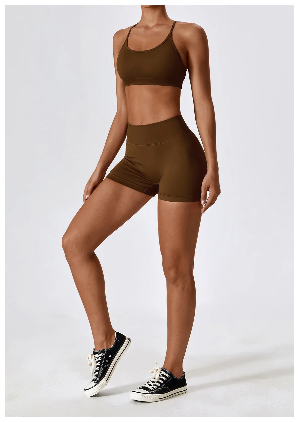 Seamless Booty Short + Cross Back Bra Set