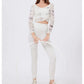 Fake 2-Pieces Long Sleeve Mesh Top with Chest