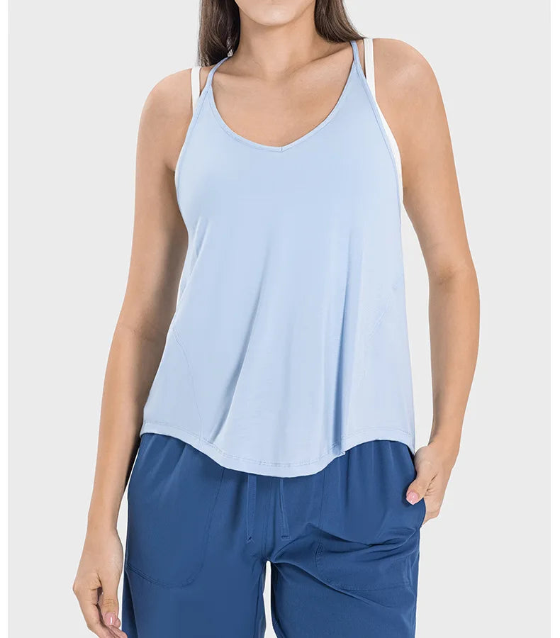 Soft Lightweight Butterfly Back Swing Loose Tank