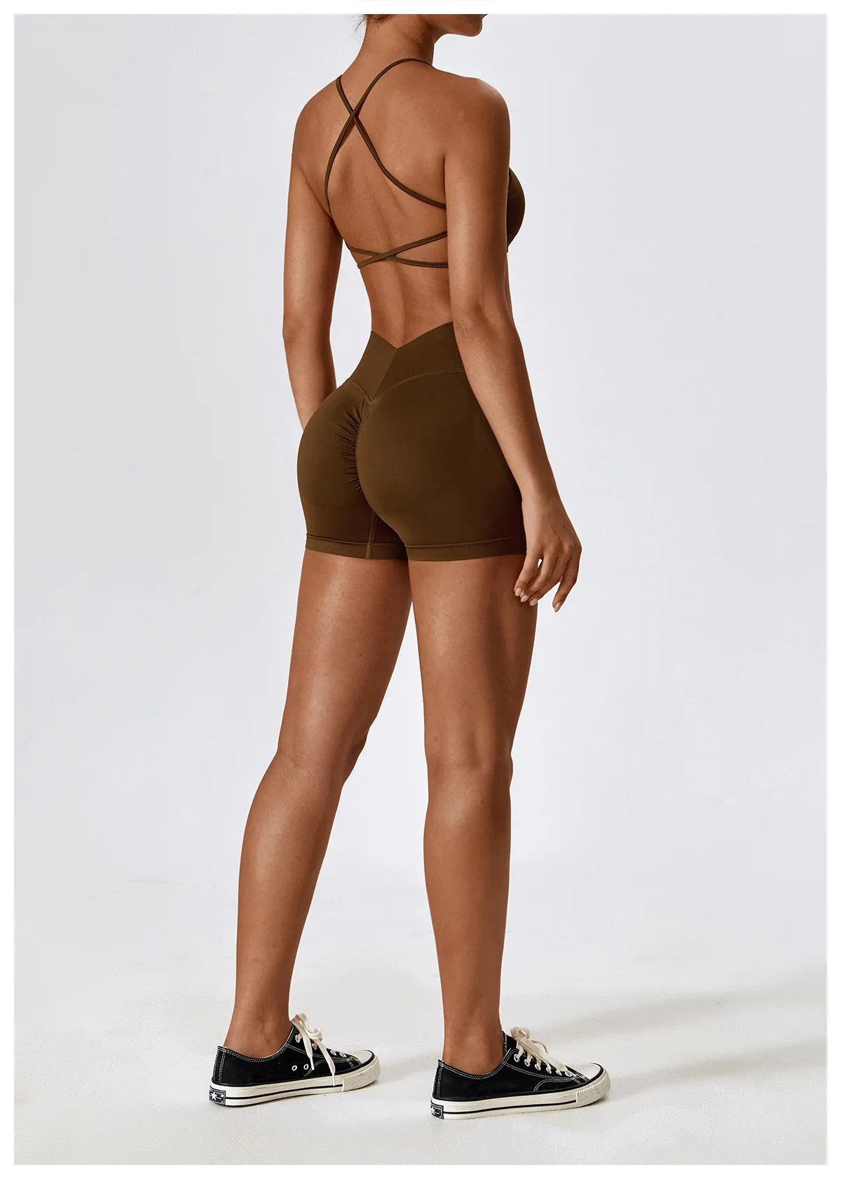 Seamless Booty Short + Cross Back Bra Set