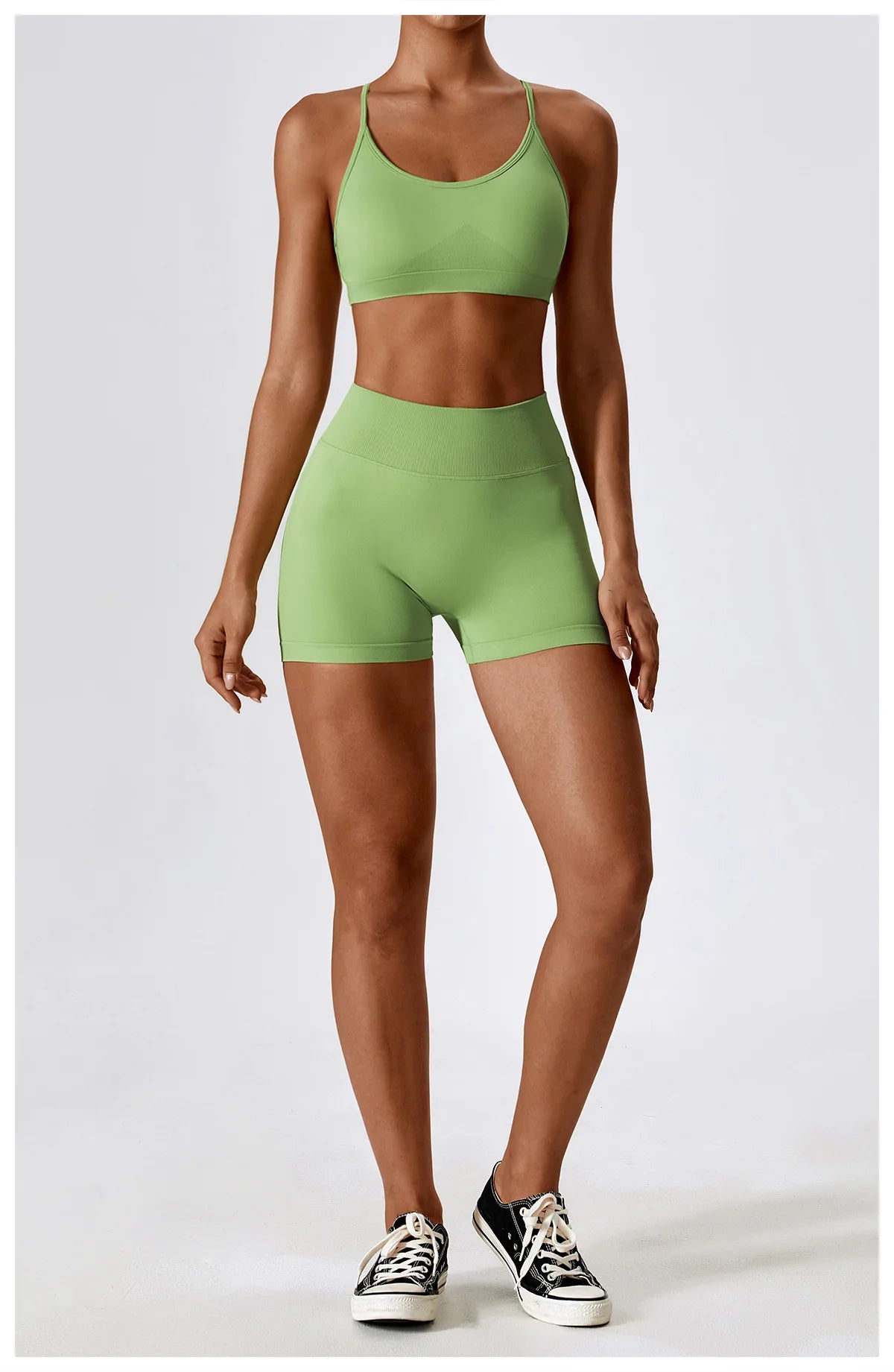 Seamless Booty Short + Cross Back Bra Set