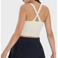 Cross Hanging Neck Crop Top with Pad