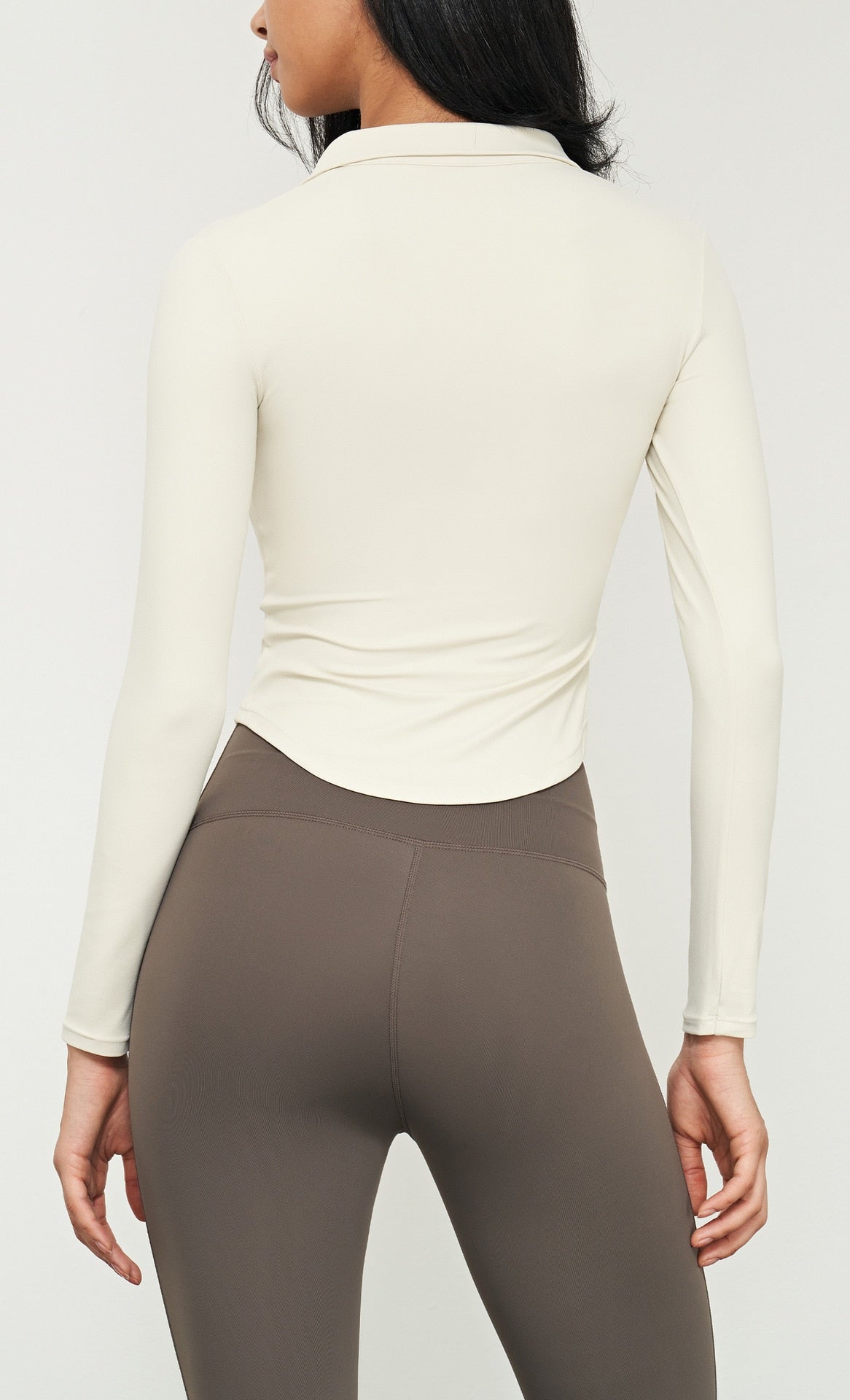 Half Zip Soft Feel Slim Long Sleeve Top