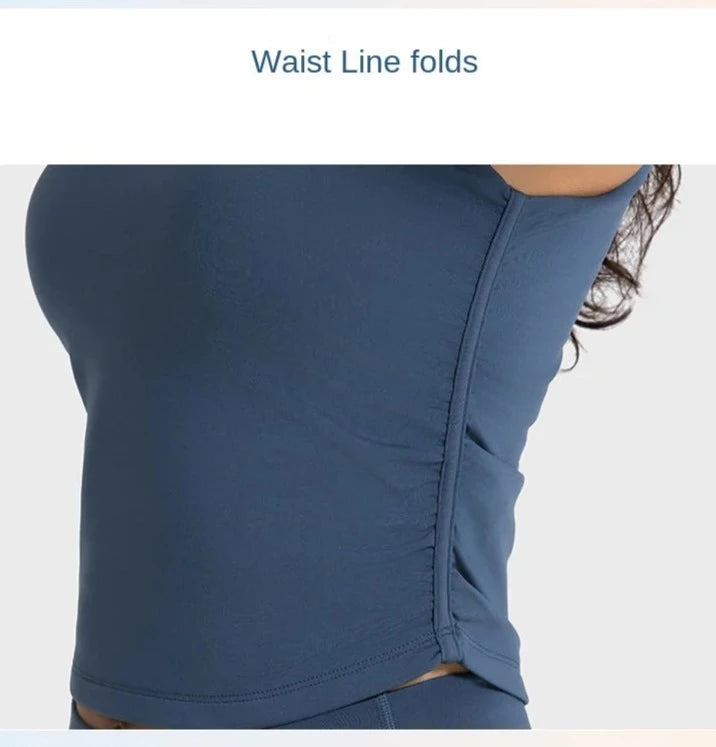 Soft Fabric Waist Fold Vest With Pad