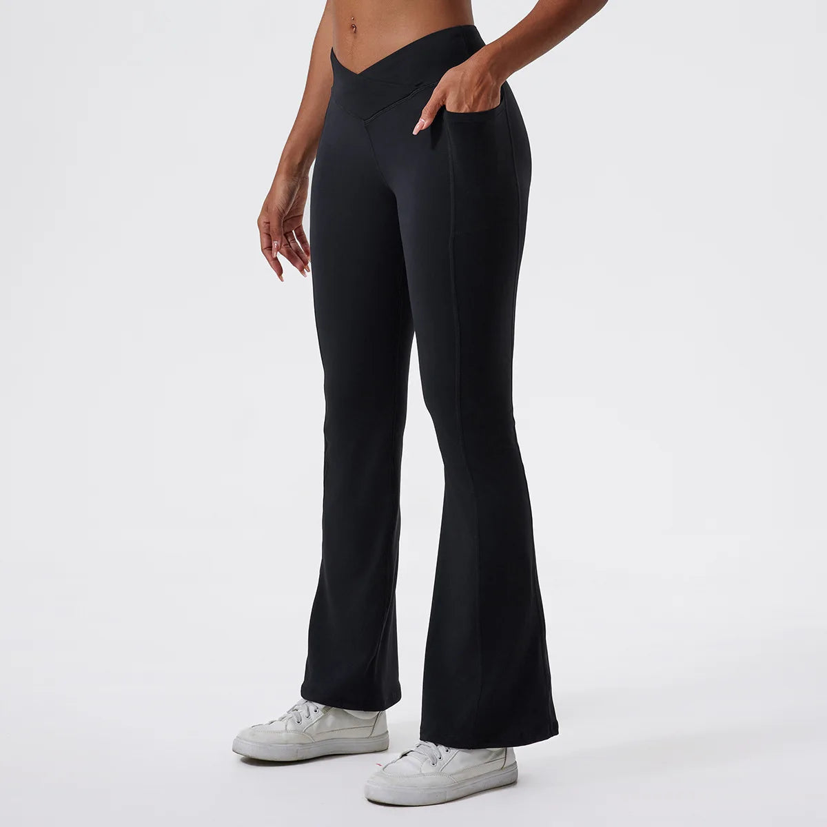 Cross High Elastic Soft Fabric Flared Pant