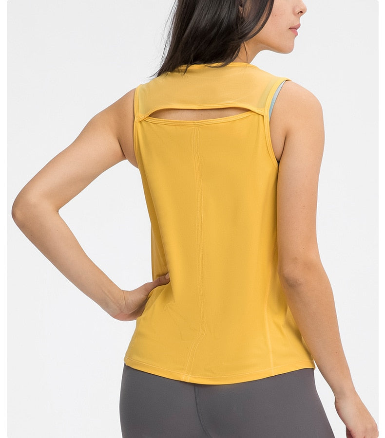 Yarn Stitching Back Hollow Top Tank