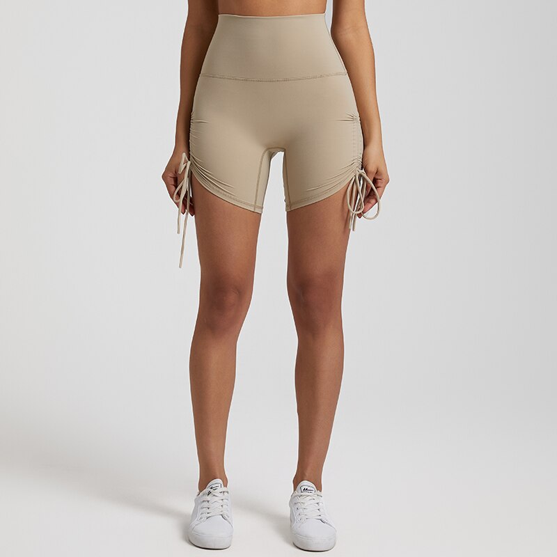 Side Drawstring Adjustable High Waist Short