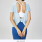 Thin Mesh Backless Cross Short Sleeve Shirt