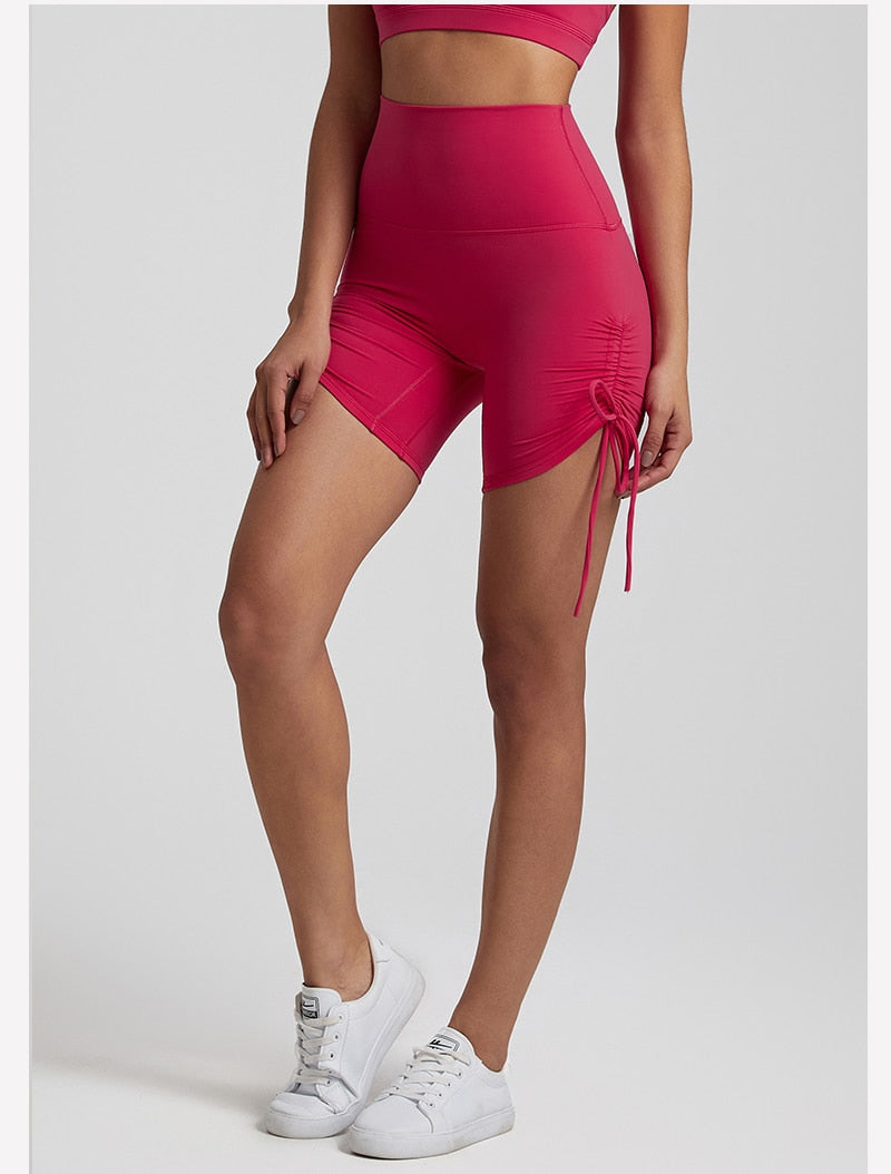 Side Drawstring Adjustable High Waist Short