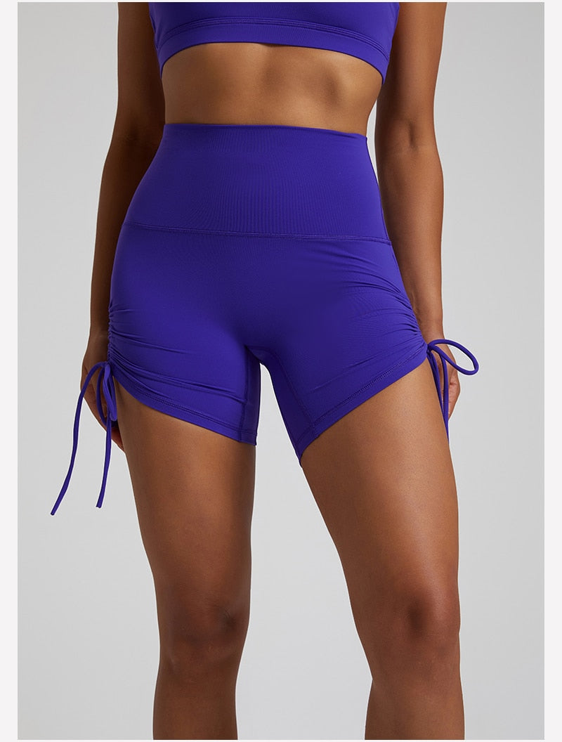 Side Drawstring Adjustable High Waist Short