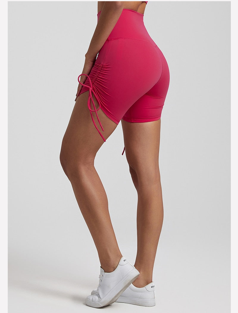 Side Drawstring Adjustable High Waist Short