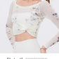 Fake 2-Pieces Long Sleeve Mesh Top with Chest