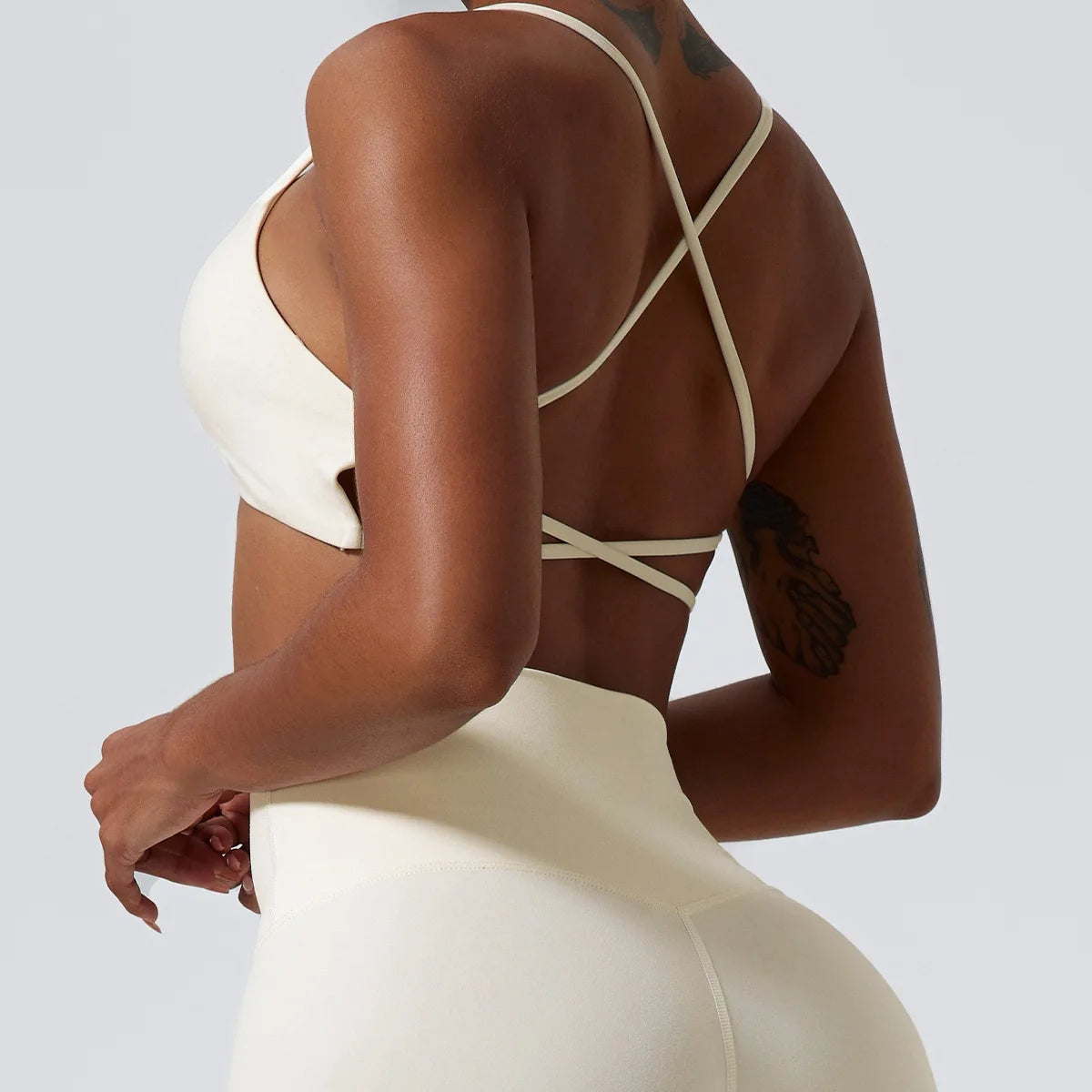 Soft Fabric Hollow-Out Cross Back Bra