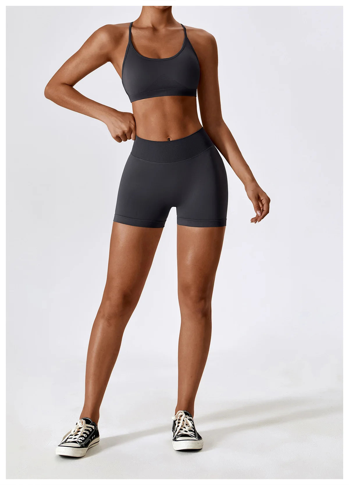 Seamless Booty Short + Cross Back Bra Set