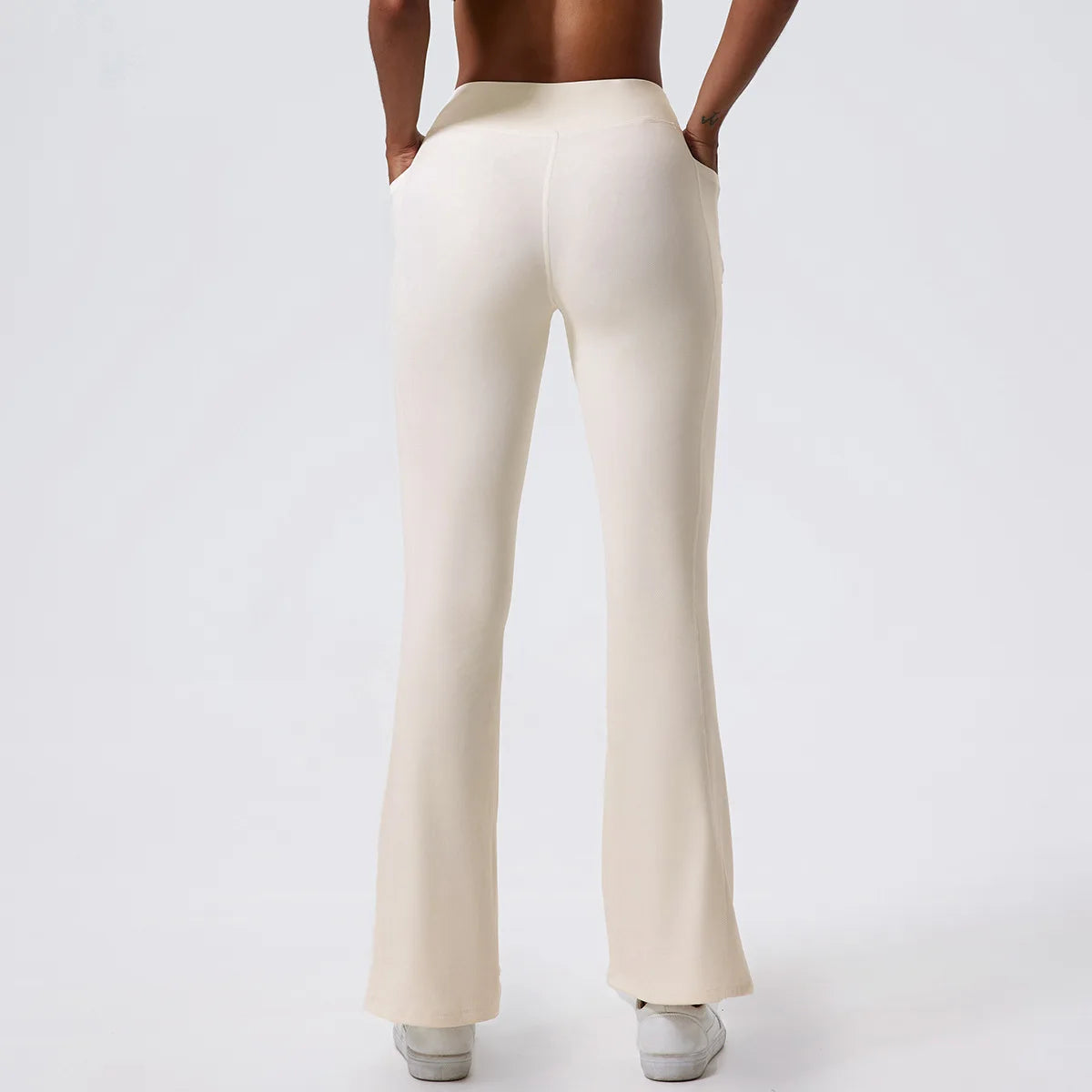 Cross High Elastic Soft Fabric Flared Pant