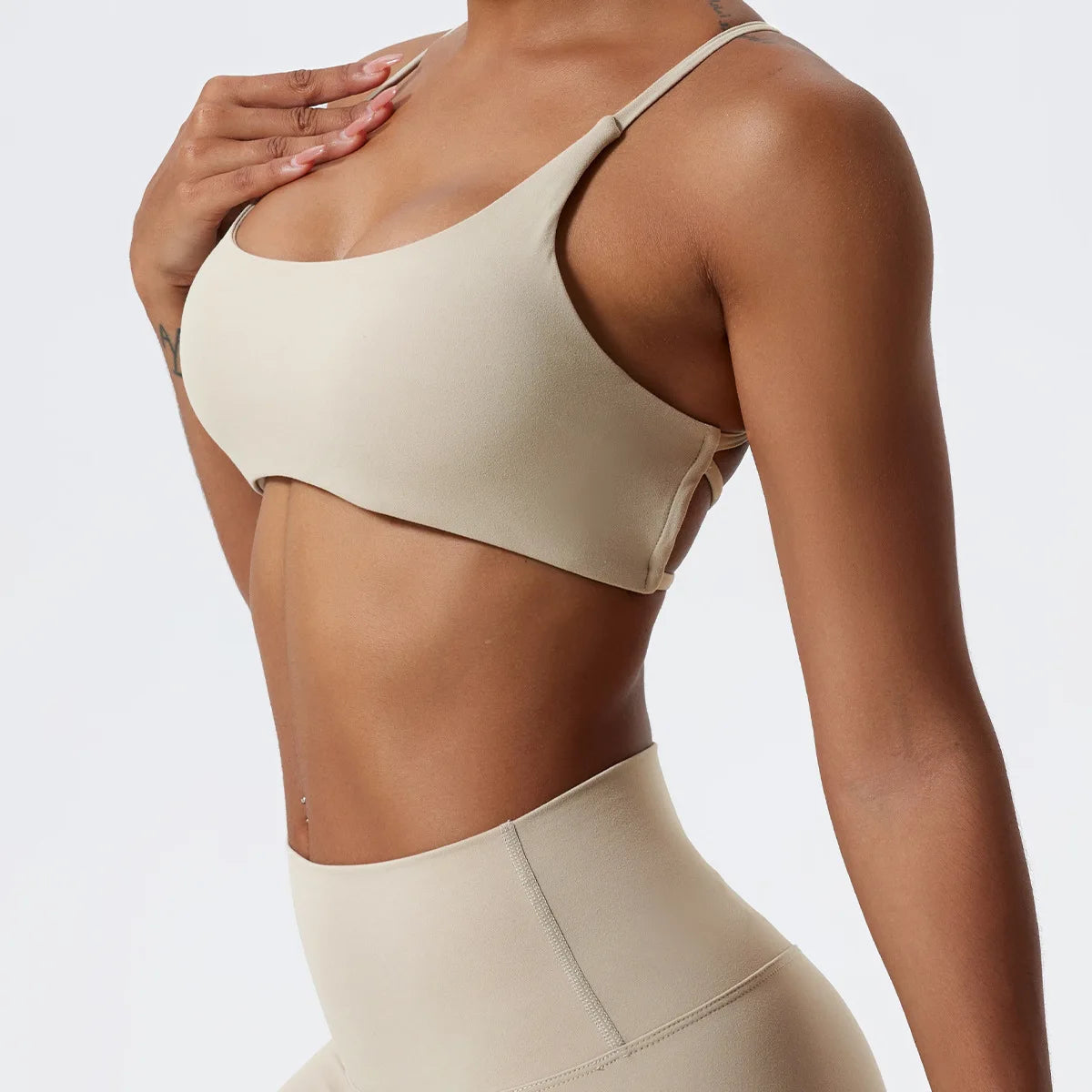 Soft Fabric Hollow-Out Cross Back Bra