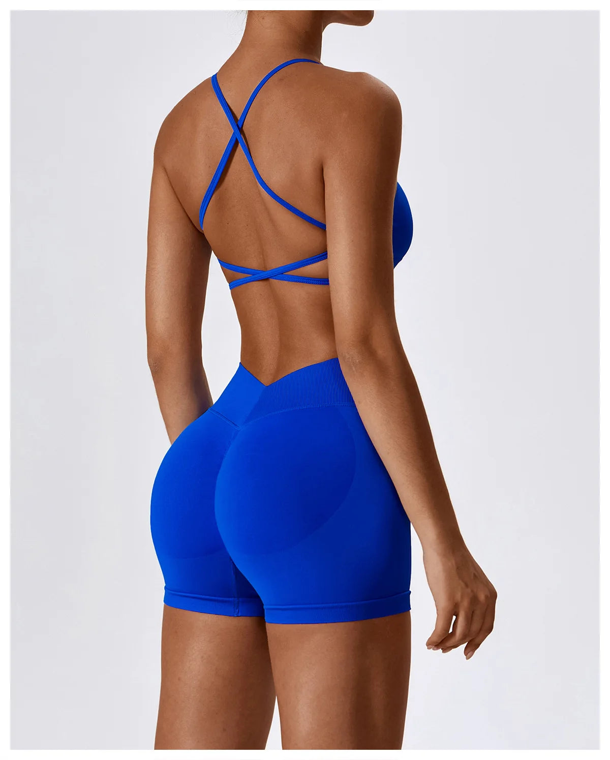 Seamless Booty Short + Cross Back Bra Set