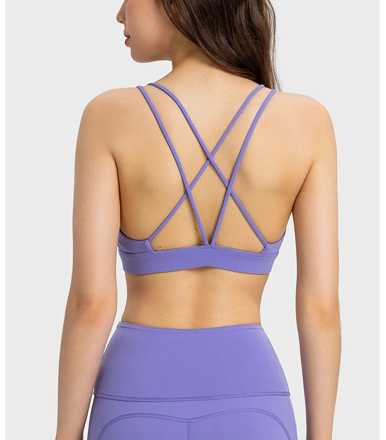 V-Neck Strap Cross Back Push-up Bra