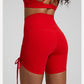 Side Drawstring Adjustable High Waist Short