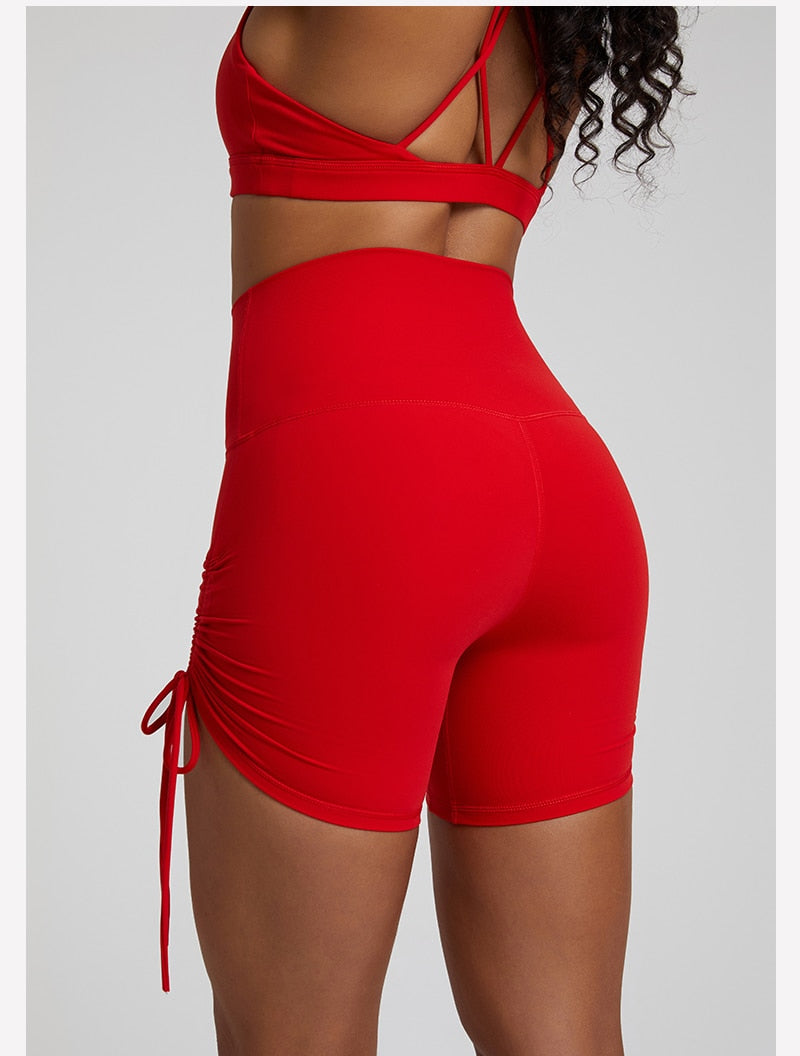 Side Drawstring Adjustable High Waist Short