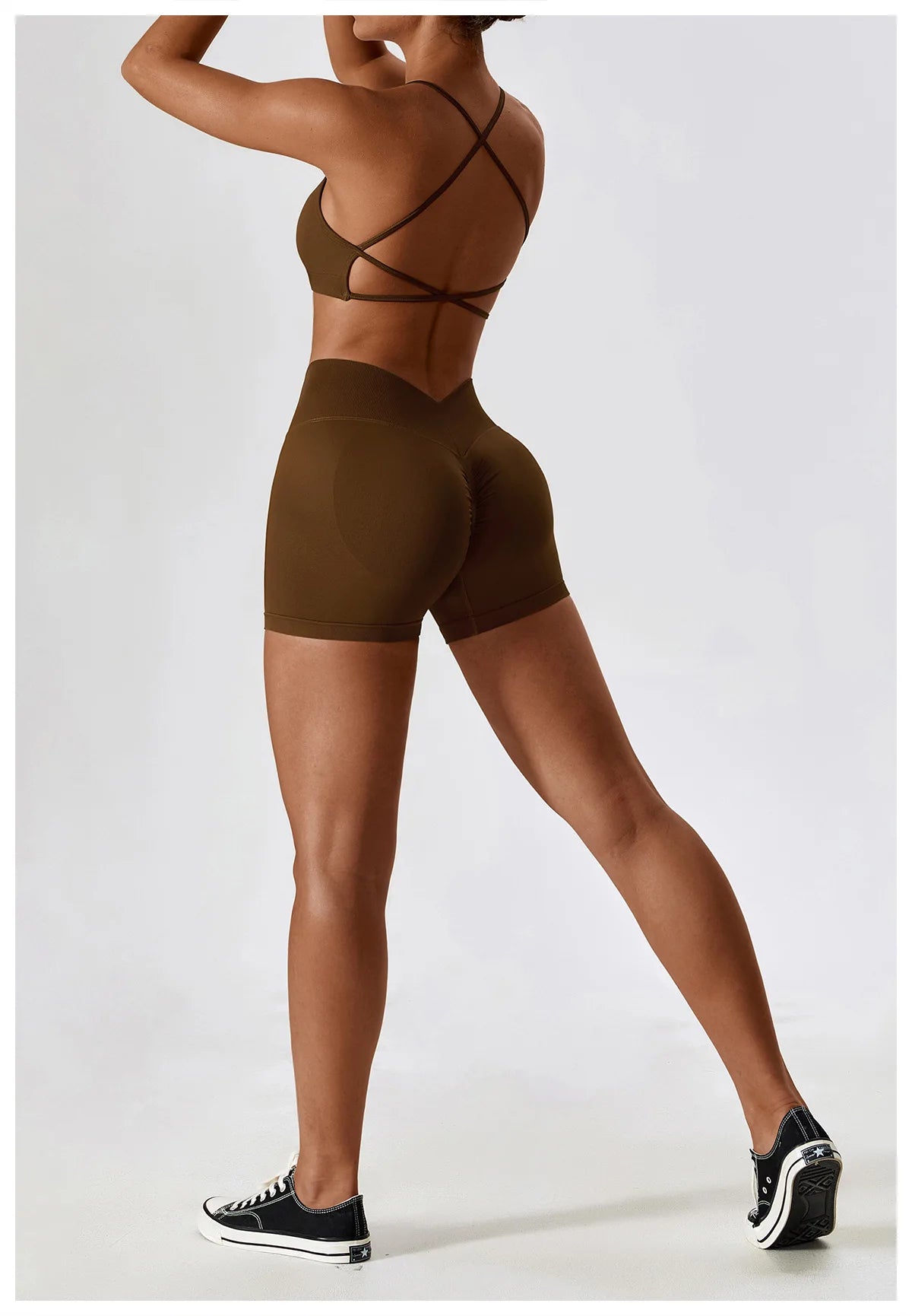 Seamless Booty Short + Cross Back Bra Set