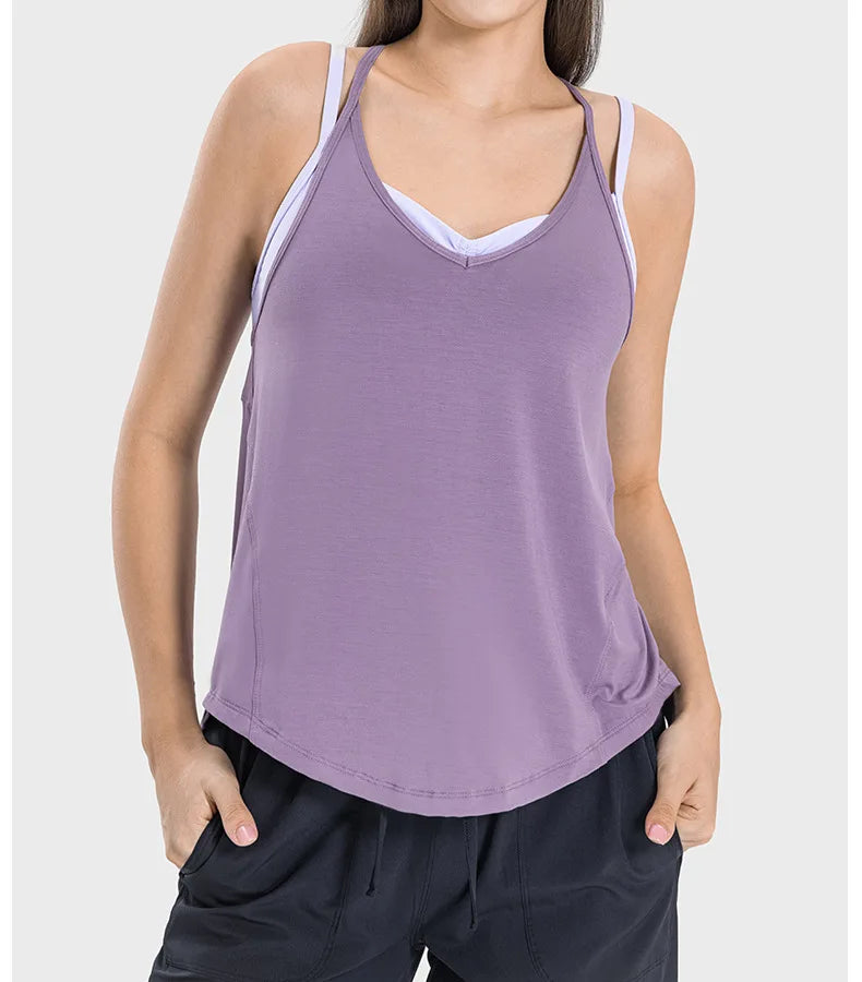 Soft Lightweight Butterfly Back Swing Loose Tank