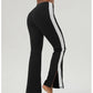 Side Stripe slit high waist flared pant