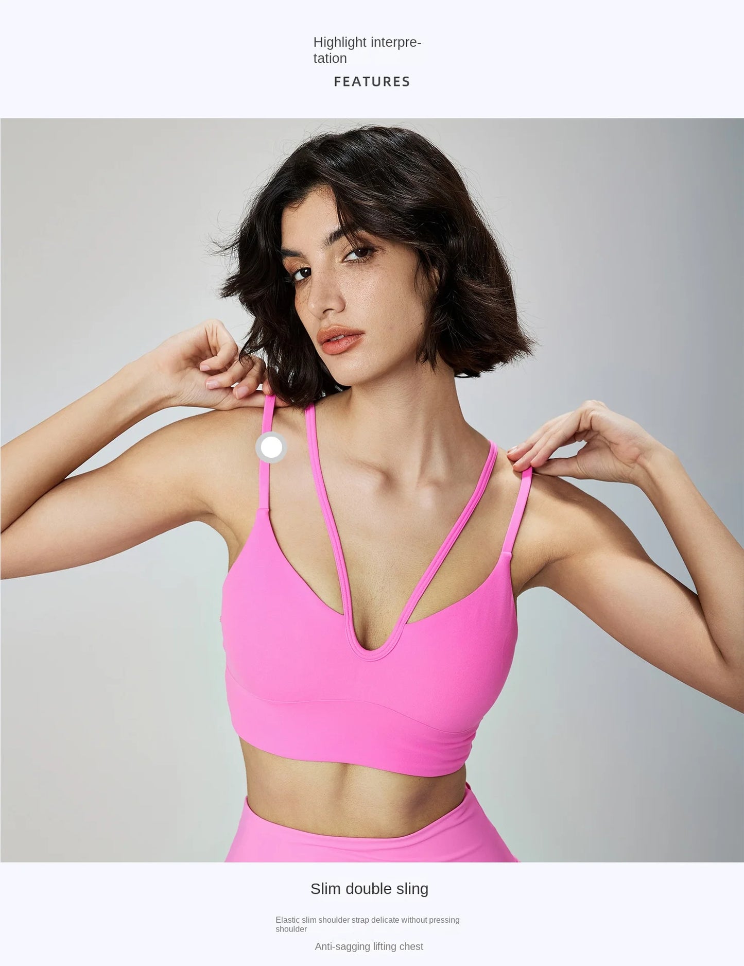 Soft Fabric Double Sling Deep V-Neck Bra