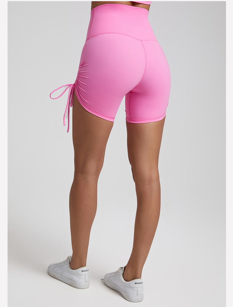 Side Drawstring Adjustable High Waist Short