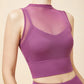 Mesh High Collar Fake 2-piece Built-in Pad Vest